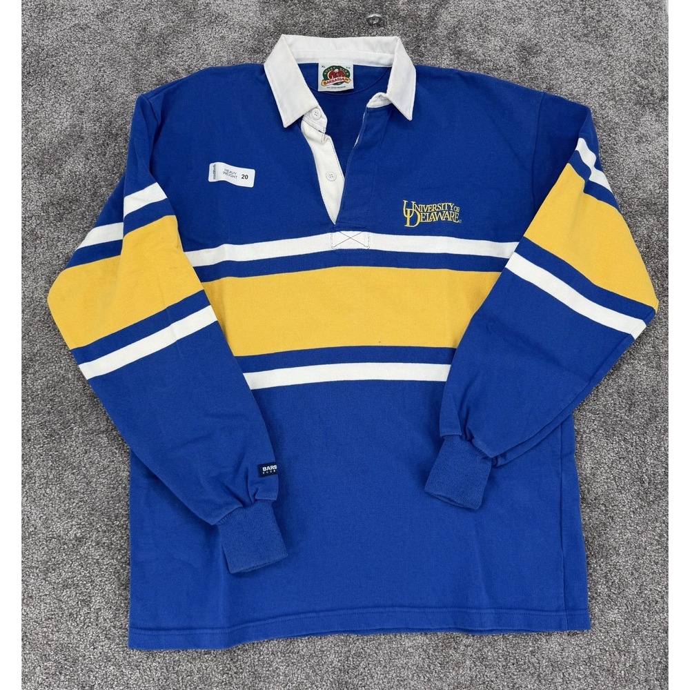 Vintage University of Delaware Rugby Shirt XL Barbarian Made Canada Heavyweight